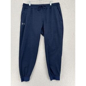 Under Armour Men Size 2XL ColdGear Jogger Pants Heather Navy Blue Loose Fit